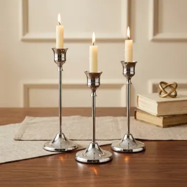 Polished metal candle holders listed on the official LANBORUI Alibaba supplier profile