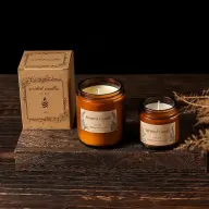 Wholesale Glass Candle Jar With Lid — product view 2 thumbnail