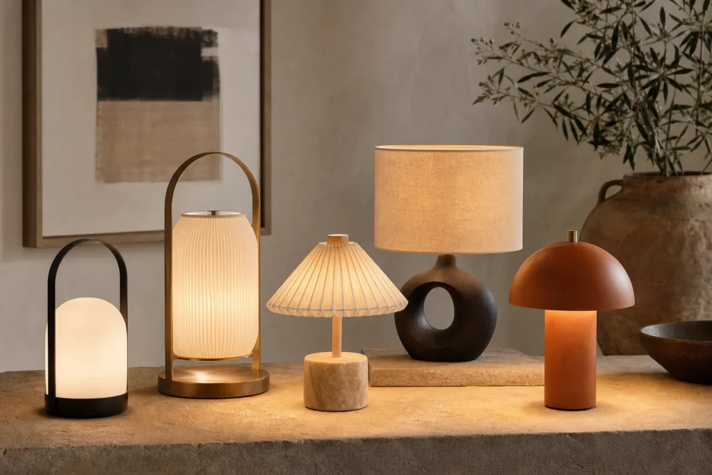 Decorative lighting products with varied materials and forms