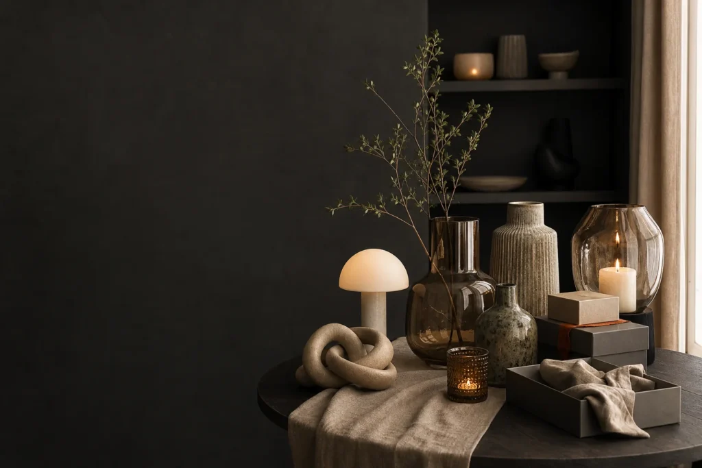 Home decor collection styled for a European retail direction