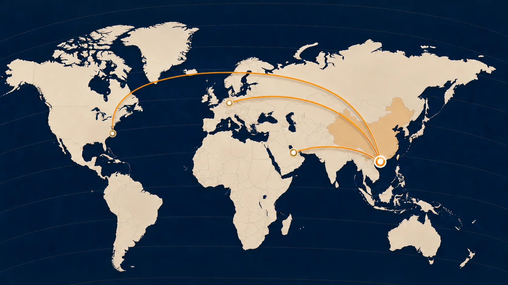 LANBORUI export routes from China to North America, Europe and the Middle East