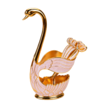 HS-SPSET-04 pale-wing swan holder with matching bow-handle spoons thumbnail