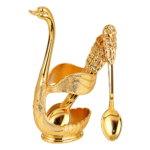 HS-SPSET-05 gold-tone swan holder with matching ornate utensils thumbnail