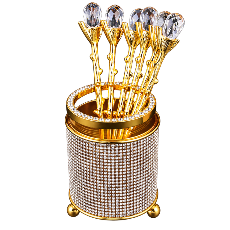 Wholesale Round Crystal Look Utensil Holder Set