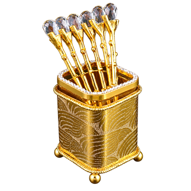 Wholesale Square Crystal Look Utensil Holder Set