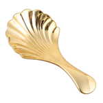 HS-SPSET-12 individual brass-tone shell-style tea scoop thumbnail