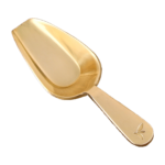 HS-SPSET-12 Close view of the brass-tone shovel shape tea scoop thumbnail