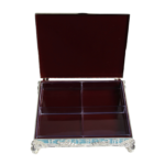 HS-GP184 square peacock dry fruit box open compartment view thumbnail