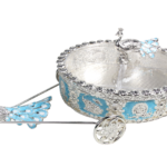HS-GP185 round peacock carriage dry fruit box in blue thumbnail