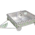 HS-GP186 square peacock carriage dry fruit box in green thumbnail