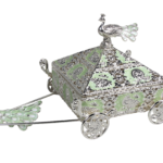 HS-GP188 8-inch square peacock carriage dry fruit box in green thumbnail