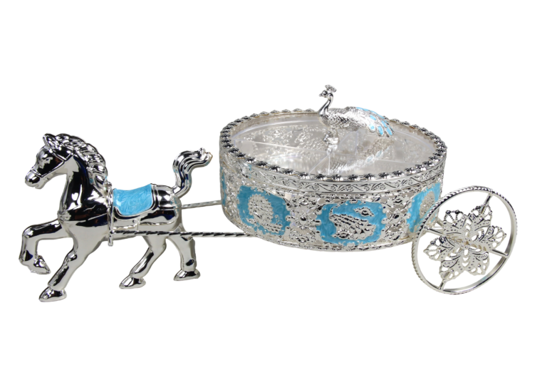 Wholesale 8-Inch Round Peacock Carriage Dry Fruit Box