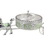 HS-GP191 8-inch round peacock carriage dry fruit box in green thumbnail