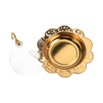 HS-GW069 Moon & Star Covered Fruit Bowl — Gold-tone bowl with dome removed thumbnail