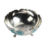 HS-GW075 Heart-Motif Footed Serving Bowl — Blue bowl interior view thumbnail