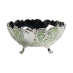 HS-GW075 Heart-Motif Footed Serving Bowl — Green heart-scroll detail thumbnail