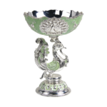 HS-GW079 Peacock Footed Dry Fruit Bowl — Green peacock pedestal thumbnail