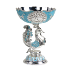 HS-GW079 Peacock Footed Dry Fruit Bowl — Blue peacock pedestal thumbnail