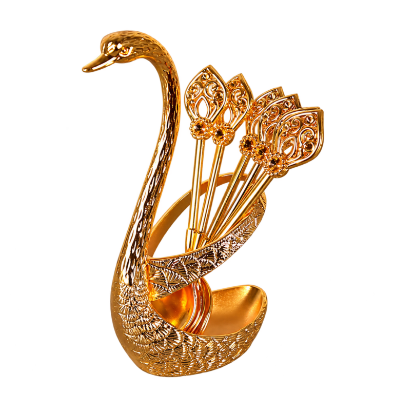 Wholesale Swan Spoon Set with Holder