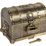 HS-SSH055 antique metal-tone treasure-chest jewellery box thumbnail