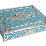 HS-SSH098 turquoise double-peacock rectangular jewellery box thumbnail