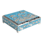 HS-SSH100 Lotus Square Jewellery Box — Turquoise floral finish thumbnail
