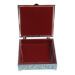 HS-SSH101 Decorative Relief Square Jewellery Box — Open lined interior thumbnail