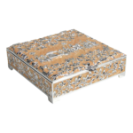 HS-SSH101 Decorative Relief Square Jewellery Box — Peach relief finish thumbnail