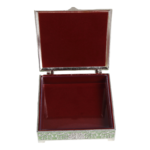 HS-SSH102 Double-Peacock Small Square Jewellery Box — Open lined interior thumbnail