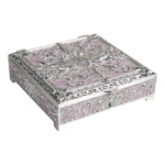HS-SSH102 Double-Peacock Small Square Jewellery Box — Lilac peacock finish thumbnail