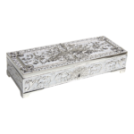 HS-SSH103 Double-Peacock Rectangular Jewellery Box — Silver-tone peacock finish thumbnail