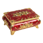HS-SSH116 Small Rose Jewellery Box — Red-and-gold rose finish thumbnail