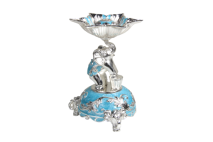 Elephant Pedestal Incense Holder — Turquoise blue colour thumbnail