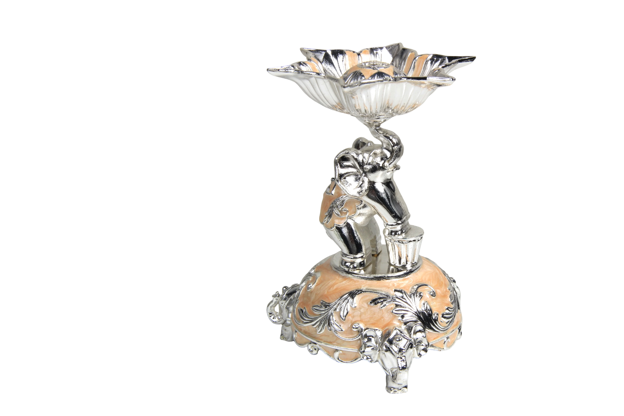 Elephant Pedestal Incense Holder — Peach colour