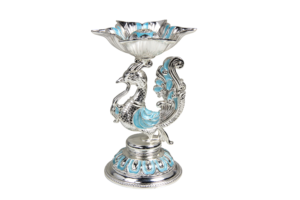 Peacock Pedestal Incense Holder — Turquoise blue colour thumbnail