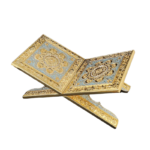Decorative X-Shaped Quran Stand — Pale blue and gold-tone design reference thumbnail