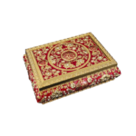 Floral Medallion Quran Box — Red and gold-tone design reference thumbnail