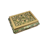 Floral Medallion Quran Box — Green and gold-tone design reference thumbnail