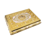 Scrollwork Medallion Quran Box — Light and gold-tone design reference thumbnail