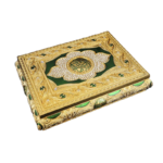 Scrollwork Medallion Quran Box — Green and gold-tone design reference thumbnail