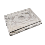 Scrollwork Medallion Quran Box — Silver-tone design reference thumbnail