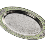 Peacock Oval Tray — Style 1 (GY23-TY-PK-OV1) — full product view thumbnail