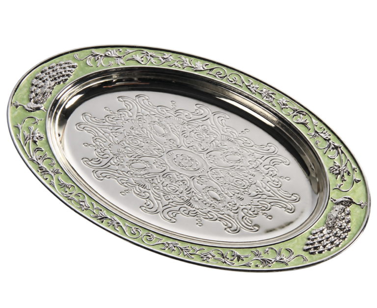 Wholesale Peacock Oval Tray — Style 1