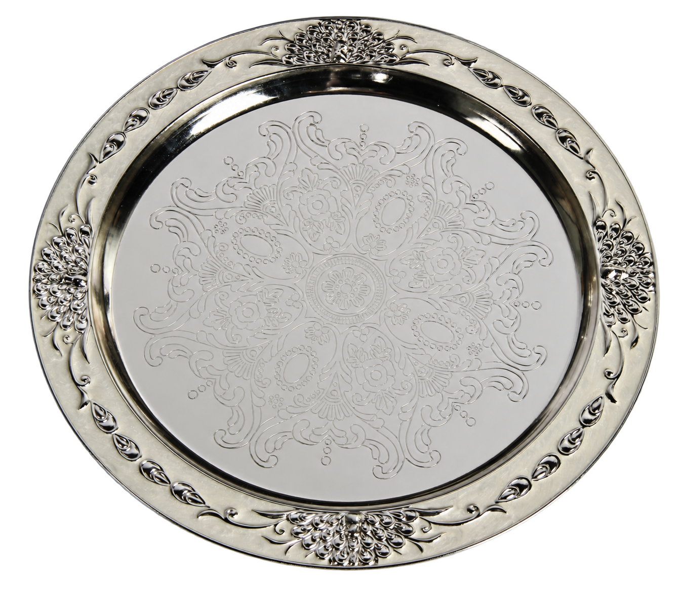 Peacock Round Tray (GY23-TY-PK-12) — full product view