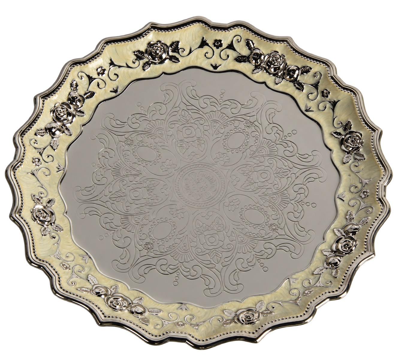 Rose Round Tray (GY23-TY-Rose-12) — full product view