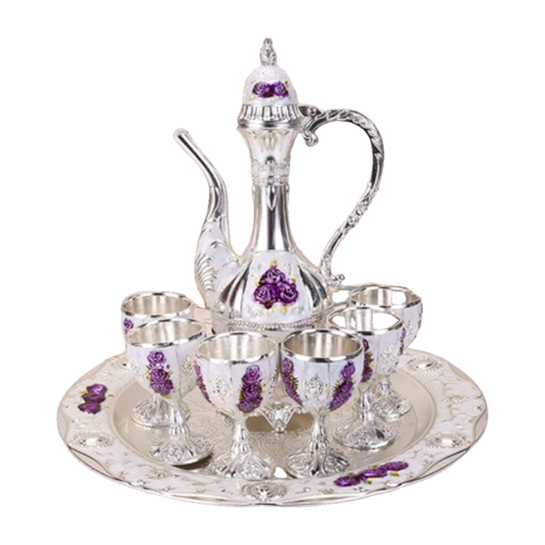Wholesale Silver Floral Pitcher and Cup Set