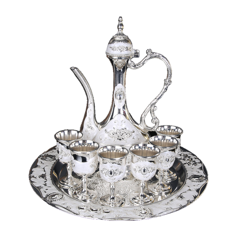 Wholesale Ornate Silver Pitcher and Cup Set