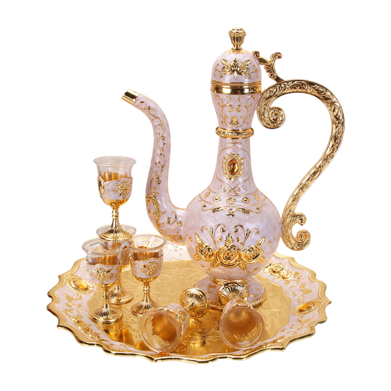 Wholesale White and Gold Pitcher Serving Set