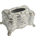 Ornate Tissue Box HS-ZJZ046 — HS-ZJZ046 product reference — Silver-tone finish thumbnail