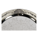 Peacock Round Tray (GY23-TY-PK-12) — upper border detail cropped from the same customer photograph thumbnail
